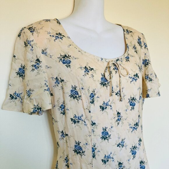 Floral Cream Mini Dress - Picture 3 of 8